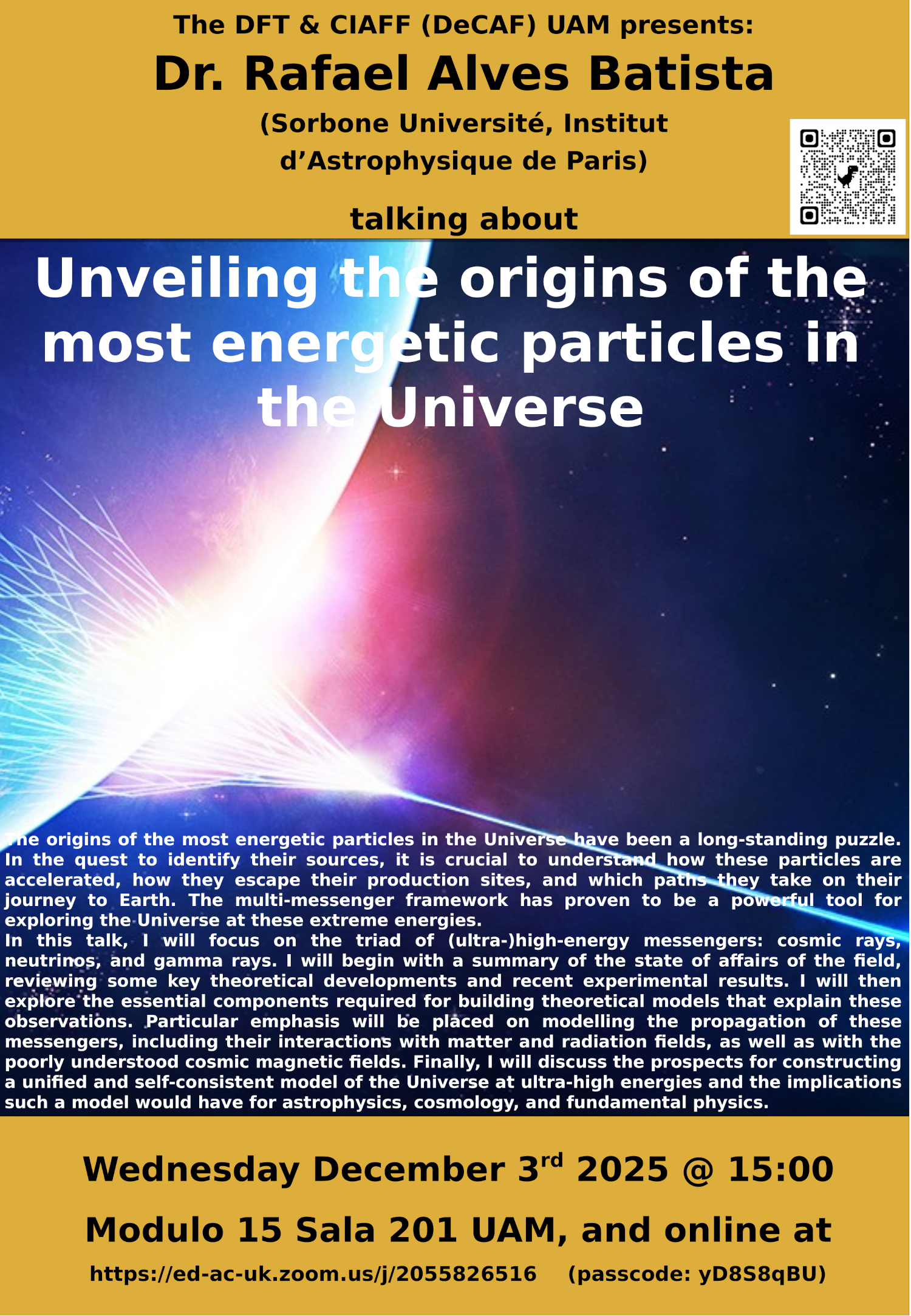 Unveiling the origins of the most energetic particles in the Universe poster