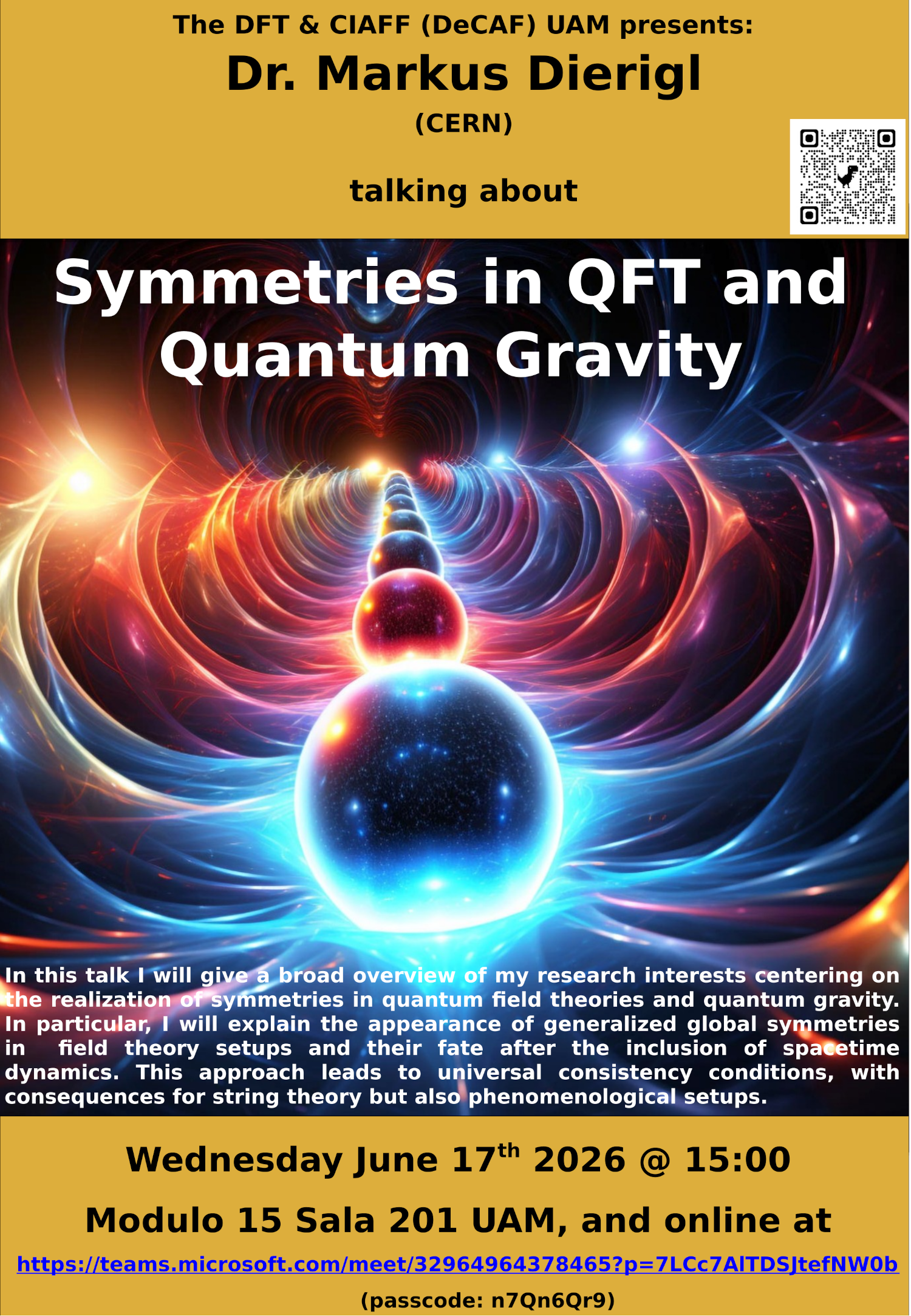 Symmetries in QFT and Quantum Gravity poster