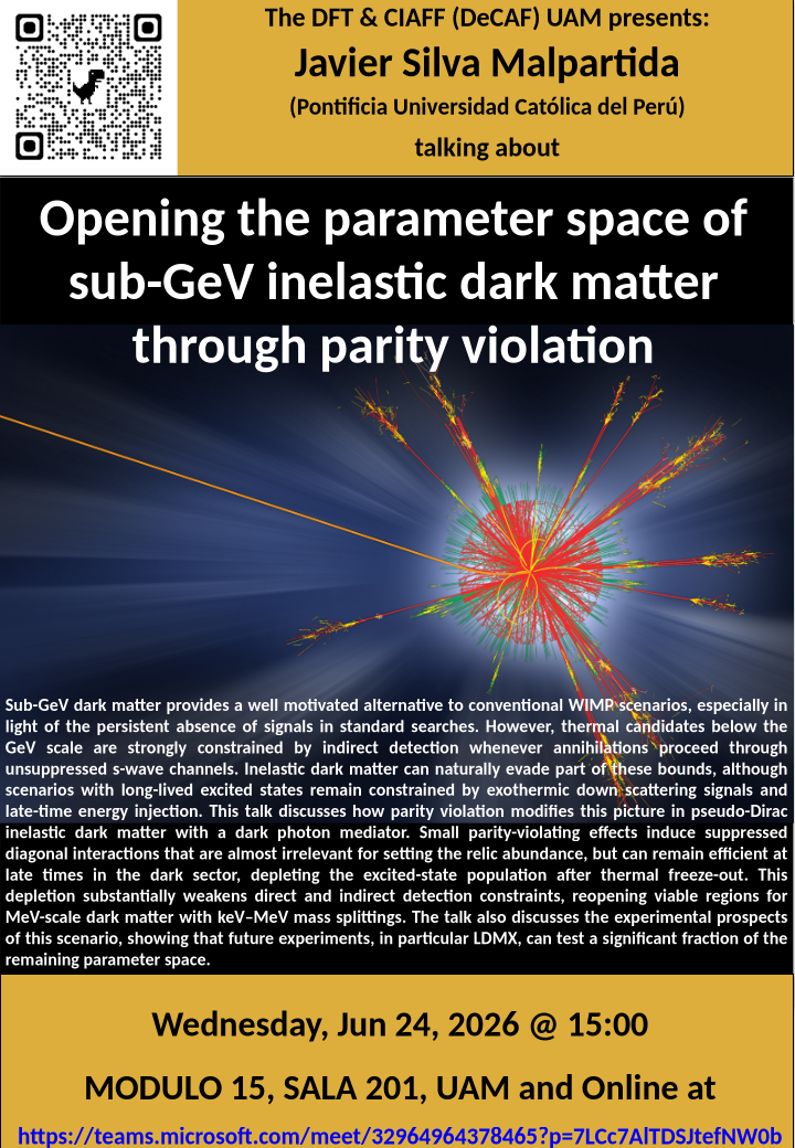 Opening the parameter space of sub-GeV inelastic dark matter through parity violation poster